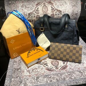 Louis Vuitton  Denim bag w dust bag Charm Bracelet full incl and Damier wallet